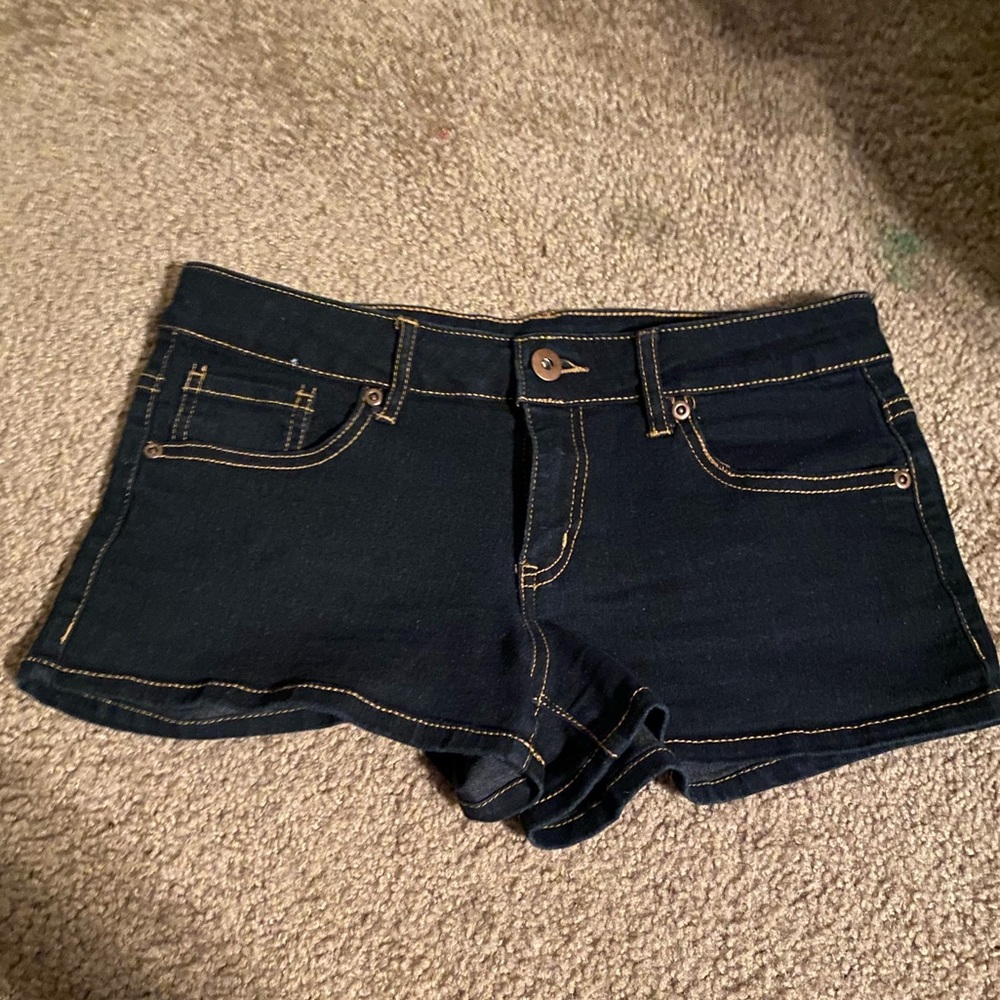 Dark blue denim shorts